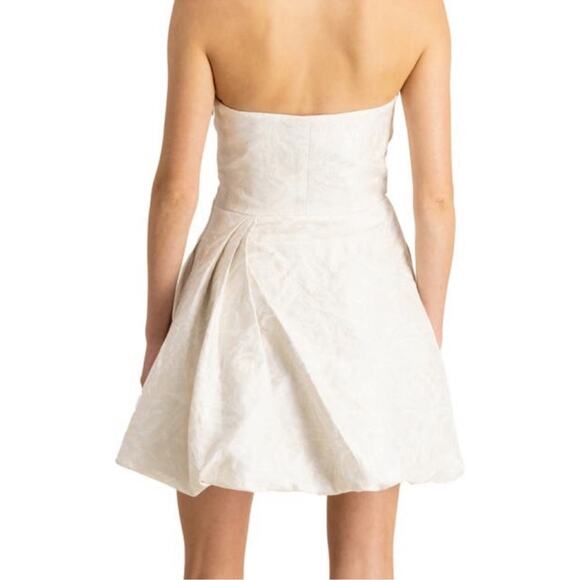 ML Monique Lhuillier x BHLDN Women’s Mallory Jaquard White Strapless Mini Dress - Picture 10 of 14